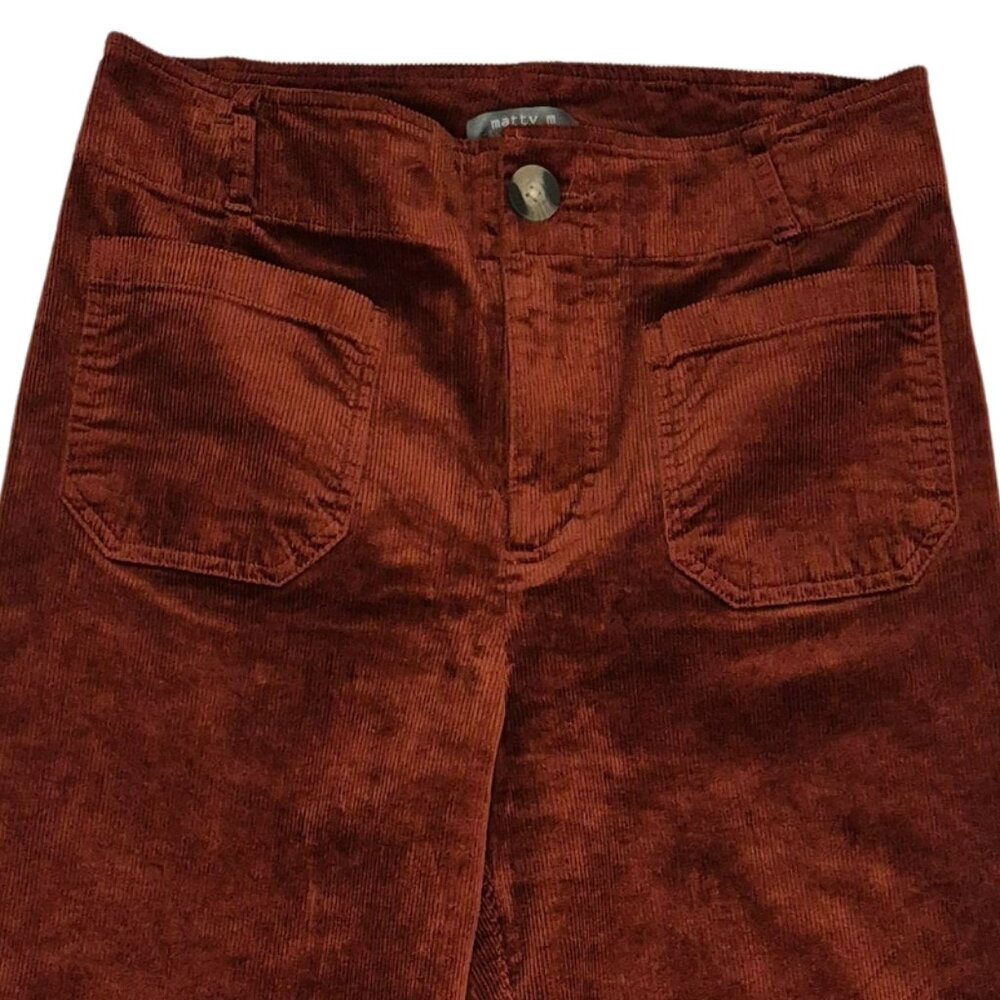 Matty M Womens Wide Leg Corduroy Pant, Brick, Size Small - NWoT - Picture 3 of 11